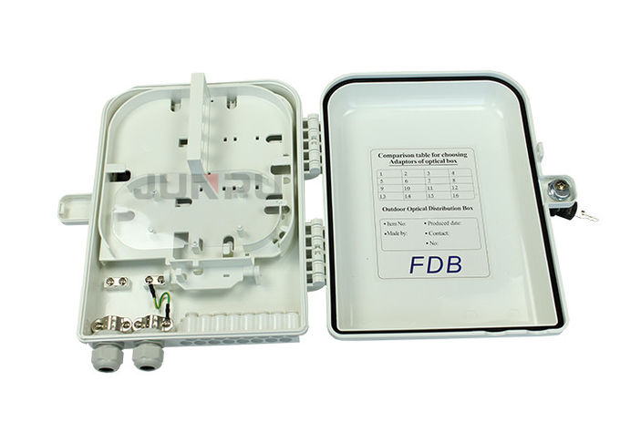 Ftth আউটডোর ডিস্ট্রিবিউশন বক্স, ফাইবার অপটিক ডিস্ট্রিবিউশন বক্স সাদা PC+ABS উপাদান 0